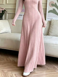 Long Sleeve Ribbed Knit Dress