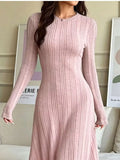Long Sleeve Ribbed Knit Dress