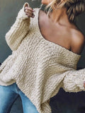 Loose Fit Long Sleeve Sweater Beige / S