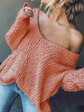 Loose Fit Long Sleeve Sweater Coral / S