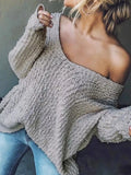 Loose Fit Long Sleeve Sweater Gray / S