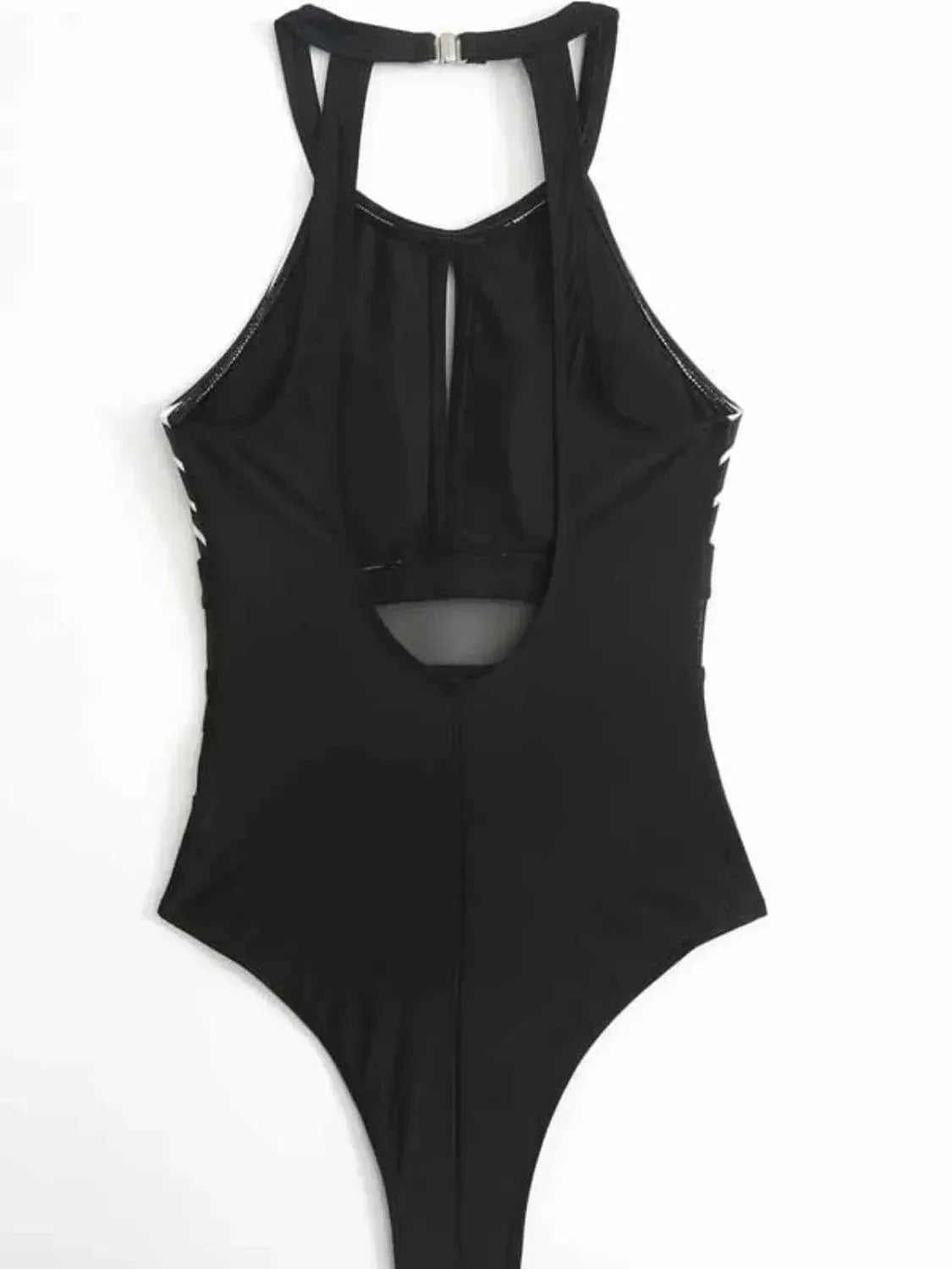 Backless Striped One Piece Swimsuit