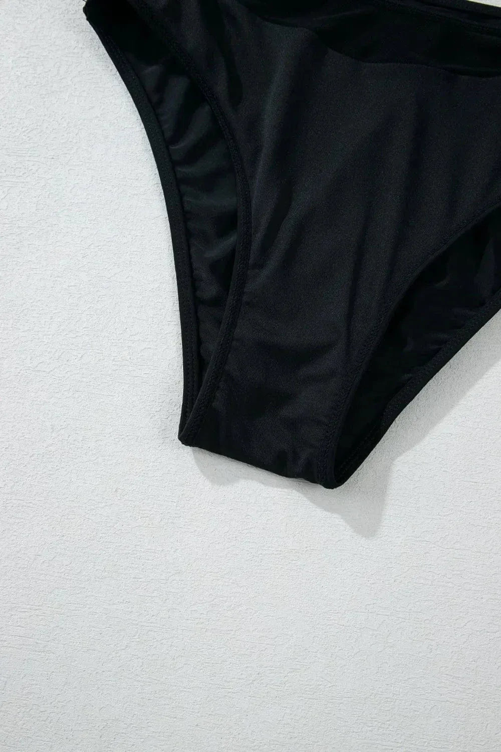 Mesh Edged Halter Push Up Bikini