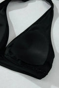 Mesh Edged Halter Push Up Bikini