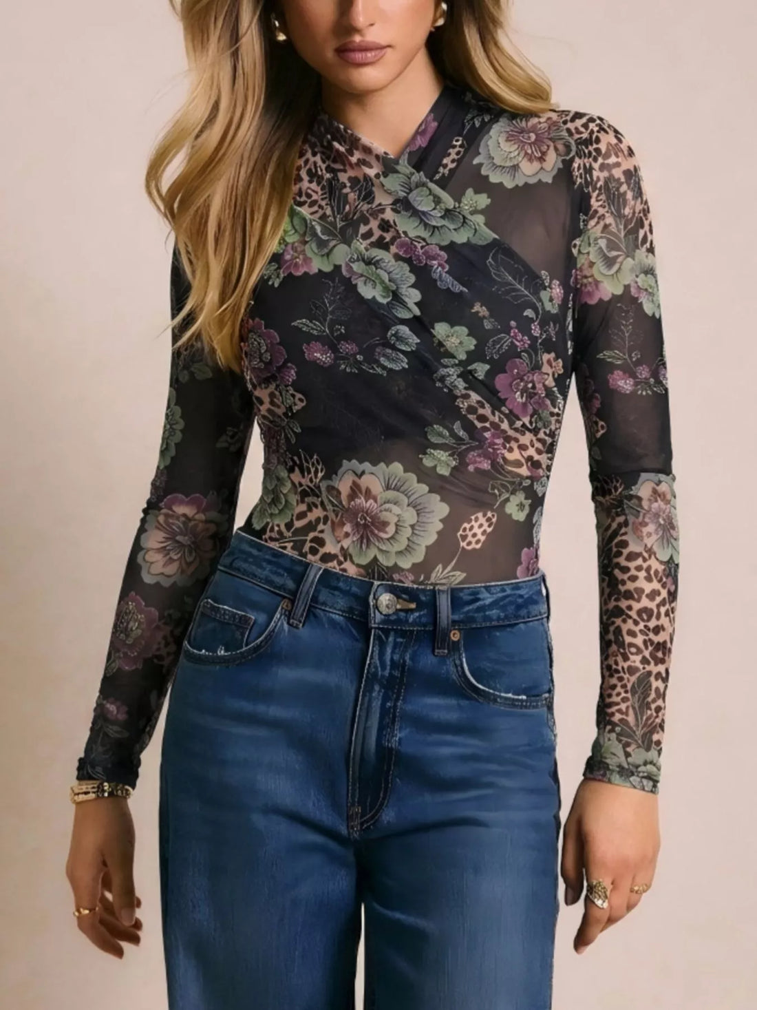 Mesh Long Sleeve Bodysuit
