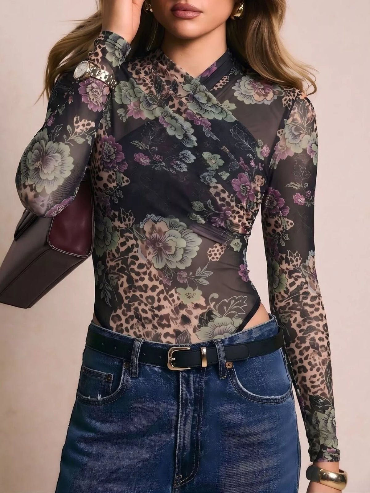 Mesh Long Sleeve Bodysuit
