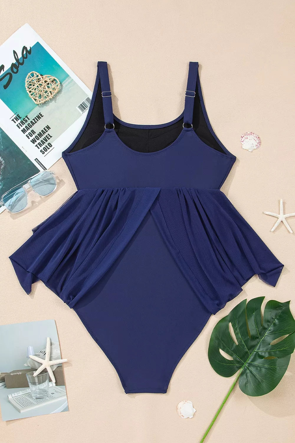 Mesh Patchwork V-Neck Half Sleeve One-Piece Swimsuit
