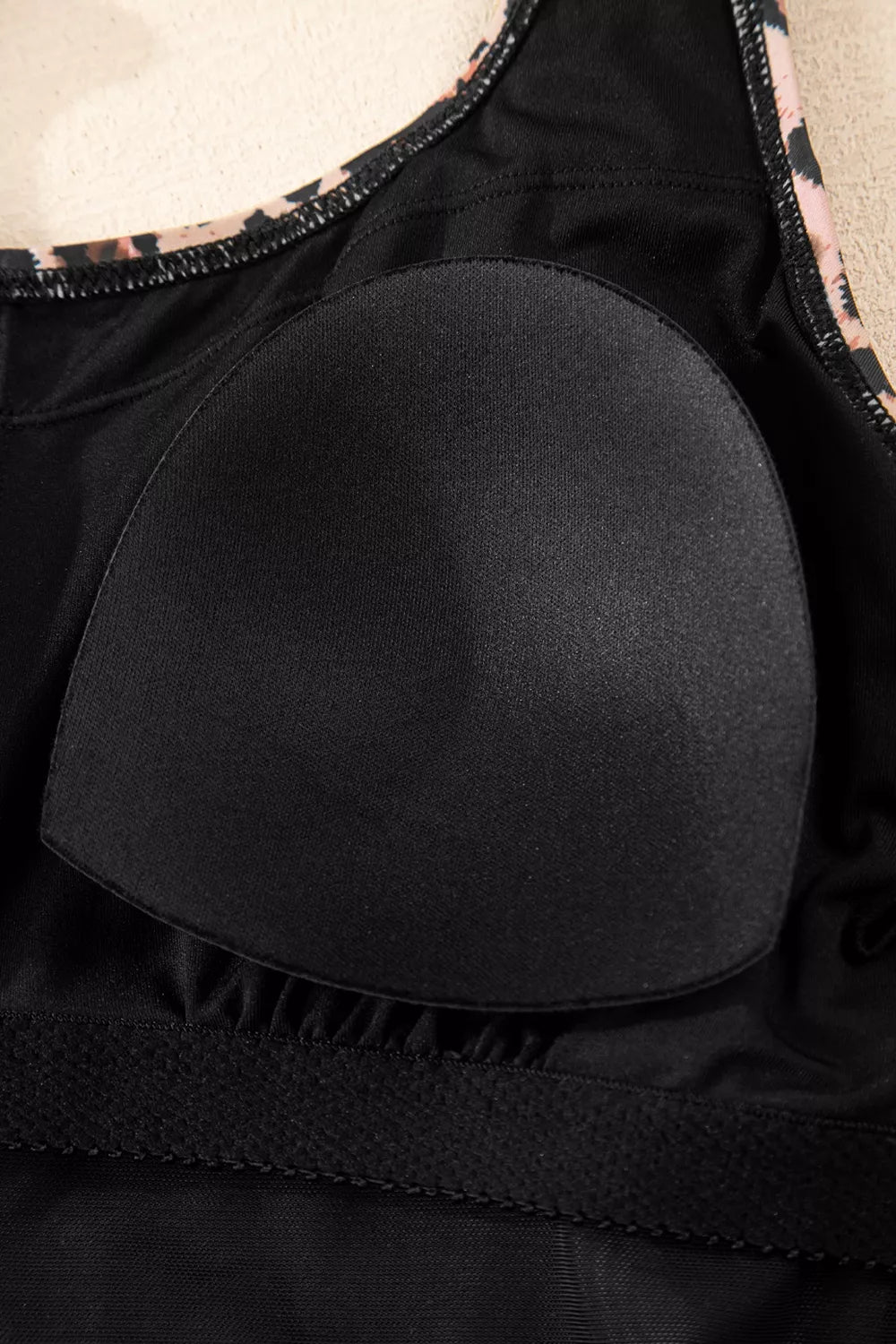Mesh Patchwork V-Neck Half Sleeve One-Piece Swimsuit