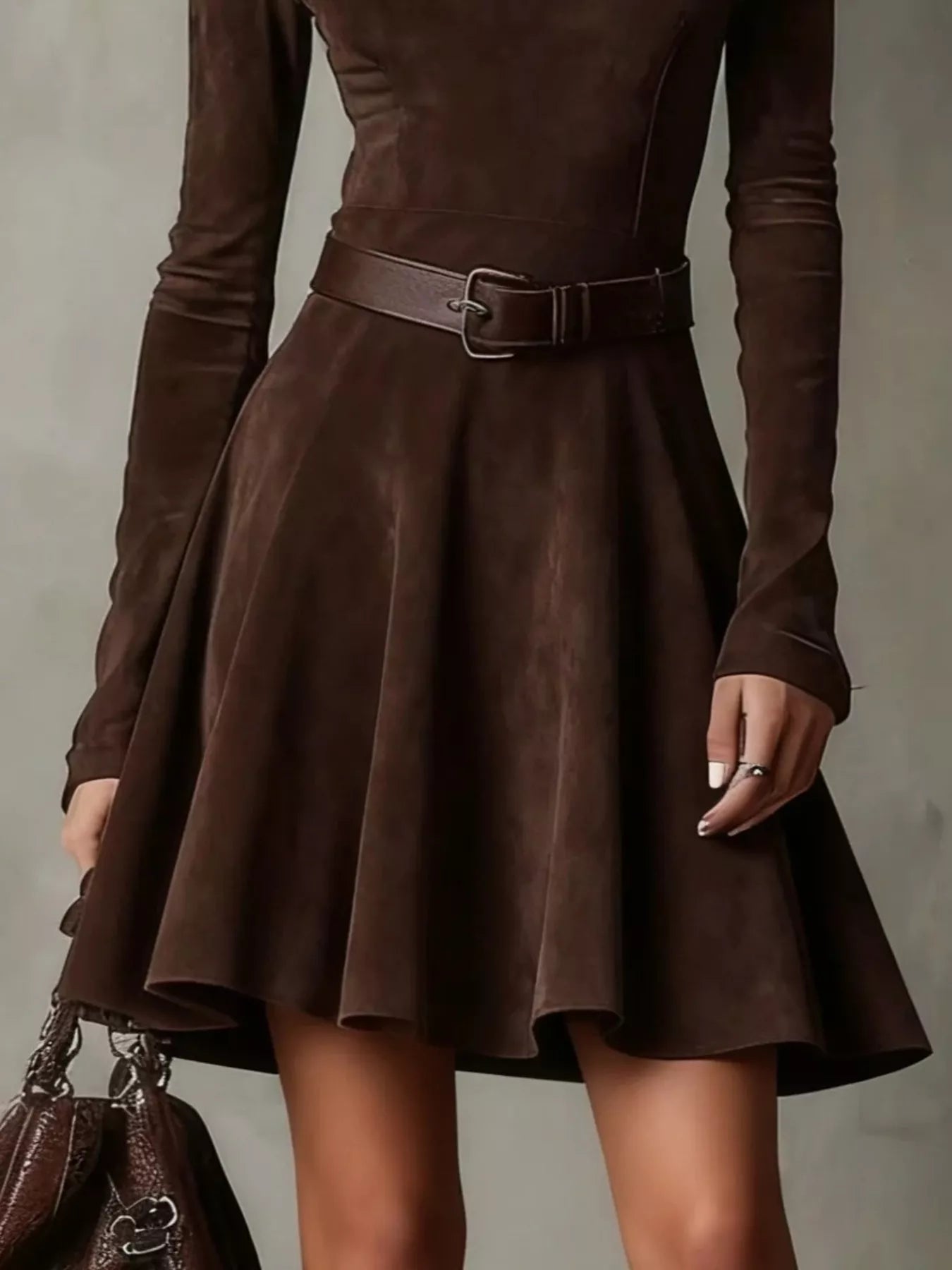 Mock-Neck A-Line Dress - product view 3