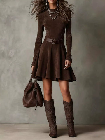 Mock-Neck A-Line Dress - product view 1