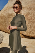Mock Neck Long Sleeve Top & Pants Swim Set