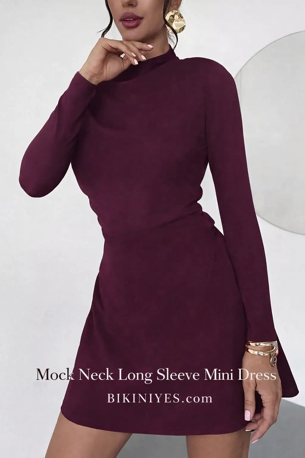 Mock Neck Mini Dress
