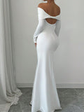 Off-Shoulder Ruched Bodycon Maxi Dress
