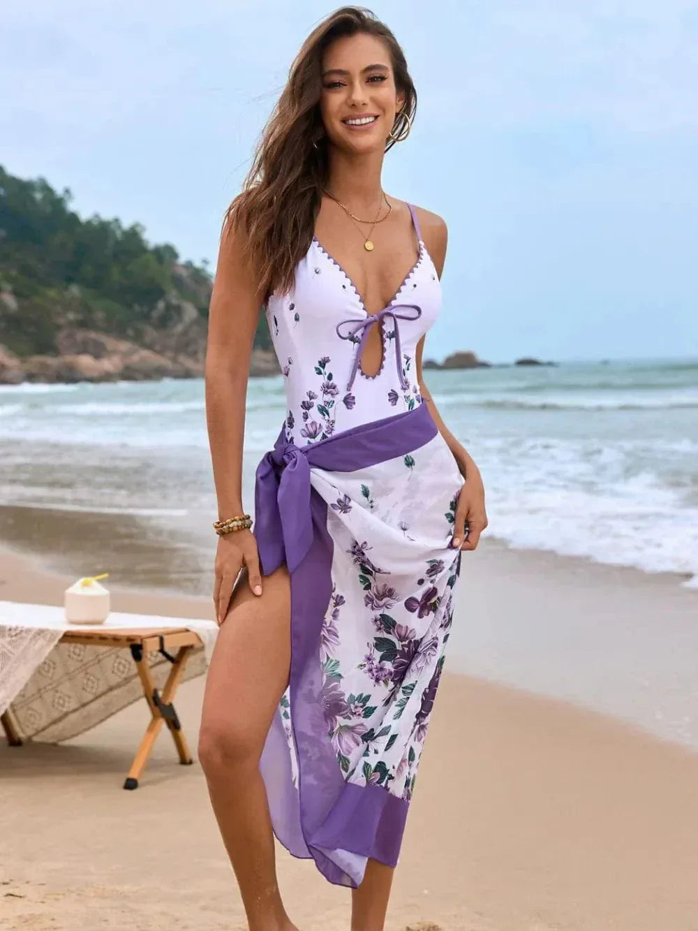 One Piece Swim Set Violet / S