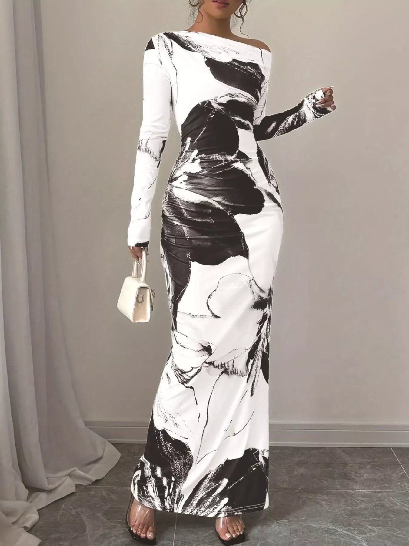 One Shoulder Maxi Dress