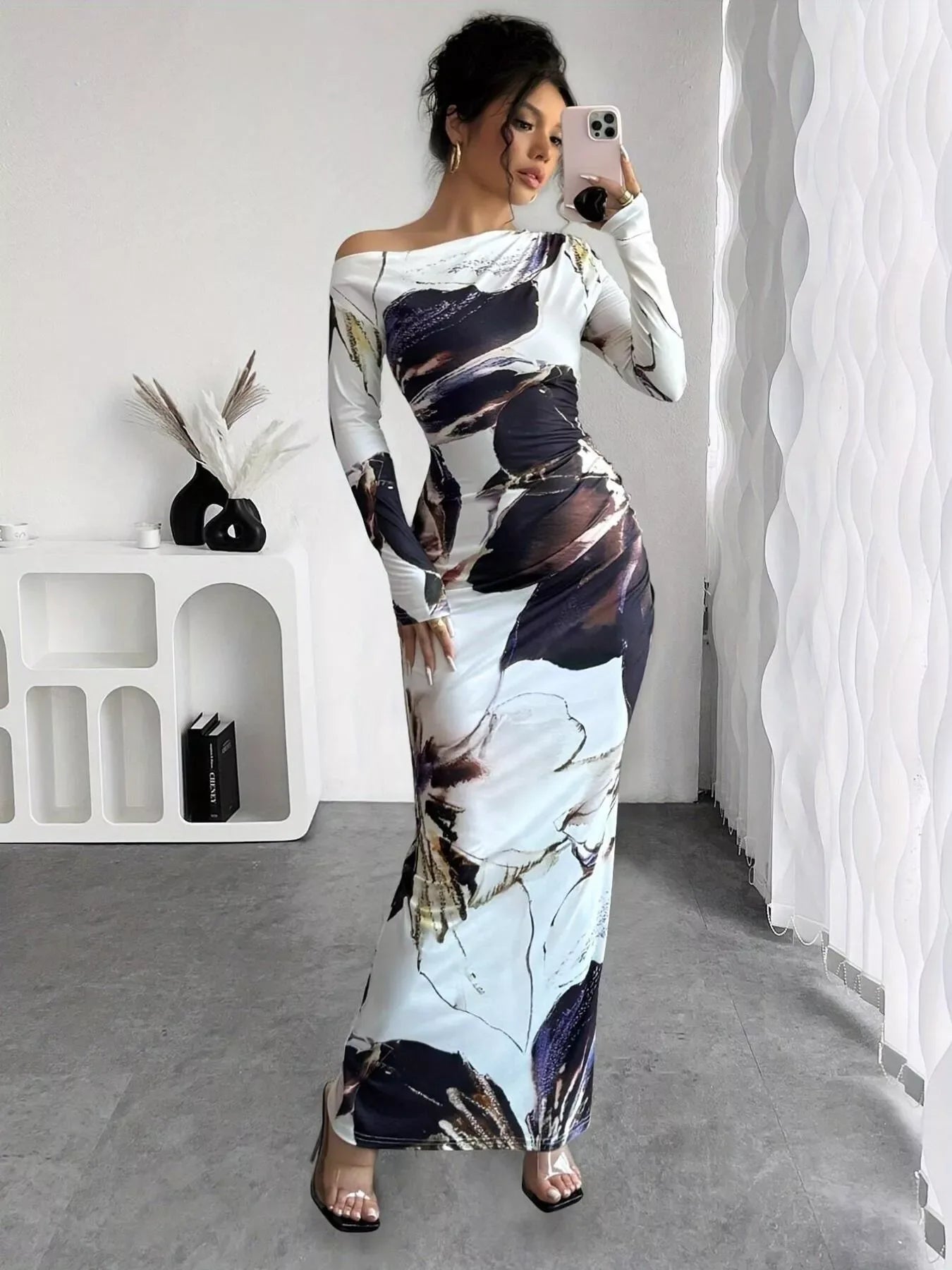 One Shoulder Maxi Dress