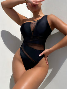 Maillot de bain une pièce noir à une épaule