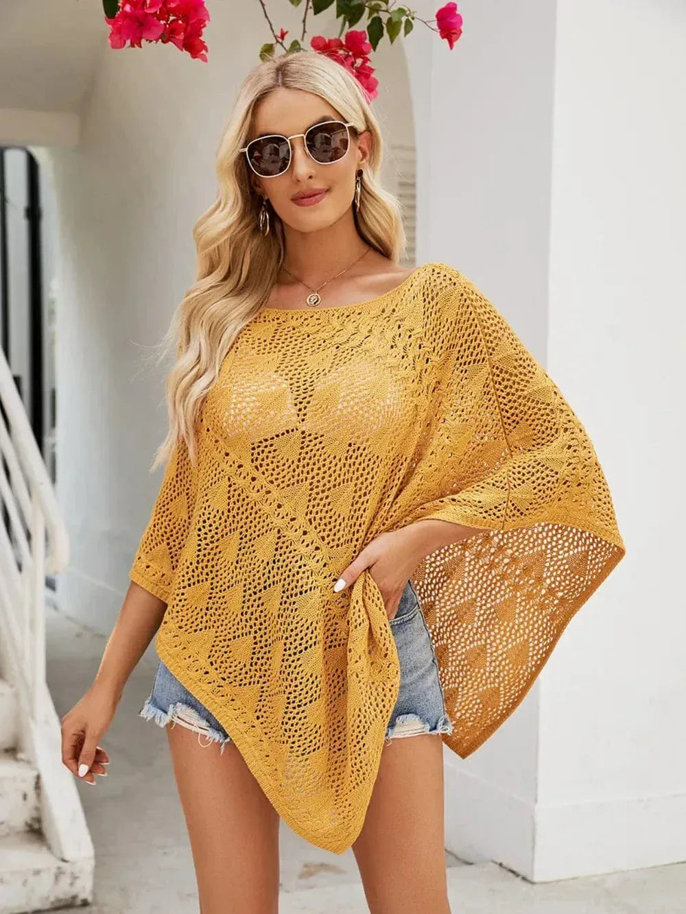 Women’s Shawl Beach Cover Ups Mustard / S