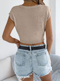 Openwork Cap Sleeve Sweater Top