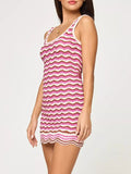 Openwork Chevron Knit Tank Dress