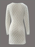 Openwork Long Sleeve Knit Dress