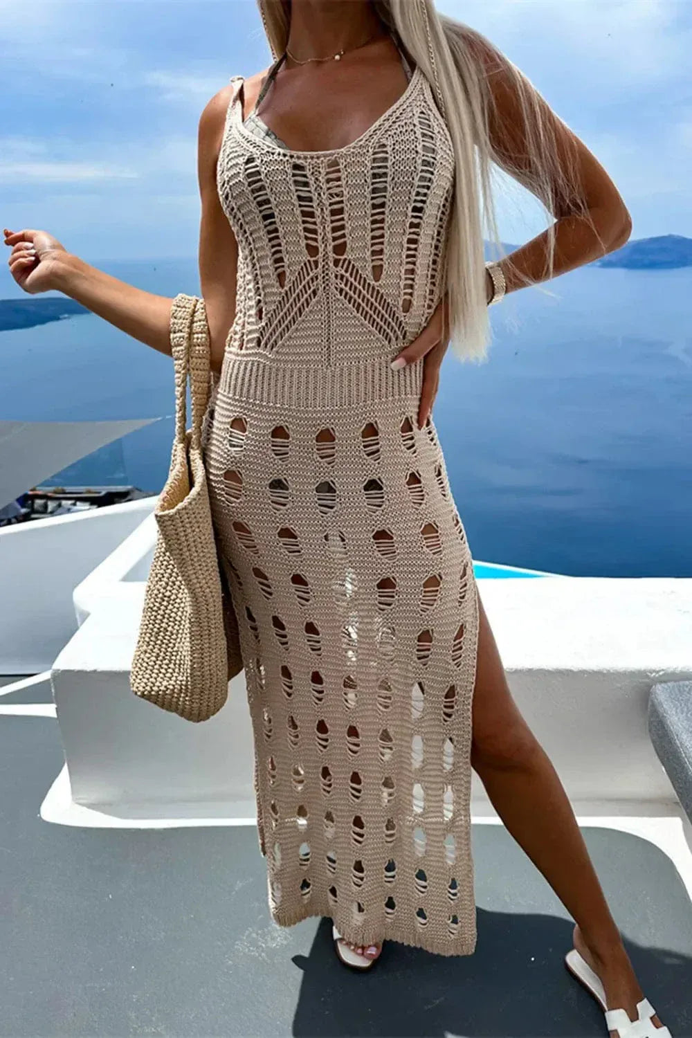 Women’s Sleeveless Beach Cover Ups Tan / S