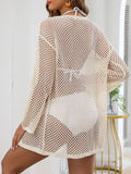 Openwork V-Neck Slit Cover-Up
