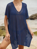 Openwork V-Neck Slit Cover-Up