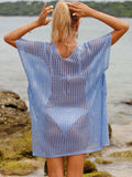 Openwork V-Neck Slit Cover-Up