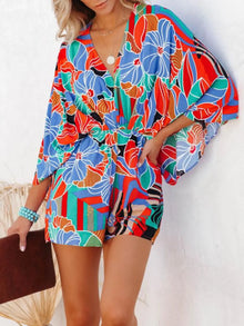 Combinaison short nouée imprimée oversize