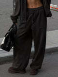 Oversized Zip-Up Hoodie and Wide-Leg Pants Set