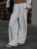 Oversized Zip-Up Hoodie and Wide-Leg Pants Set