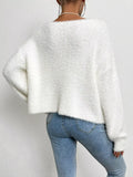 Pearl Trim Fuzzy Knit Cardigan