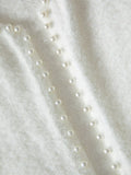 Pearl Trim Fuzzy Knit Cardigan