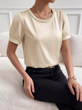 Pearl Trim Satin Bodysuit