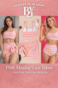 Plaid High Waist Bikini Set