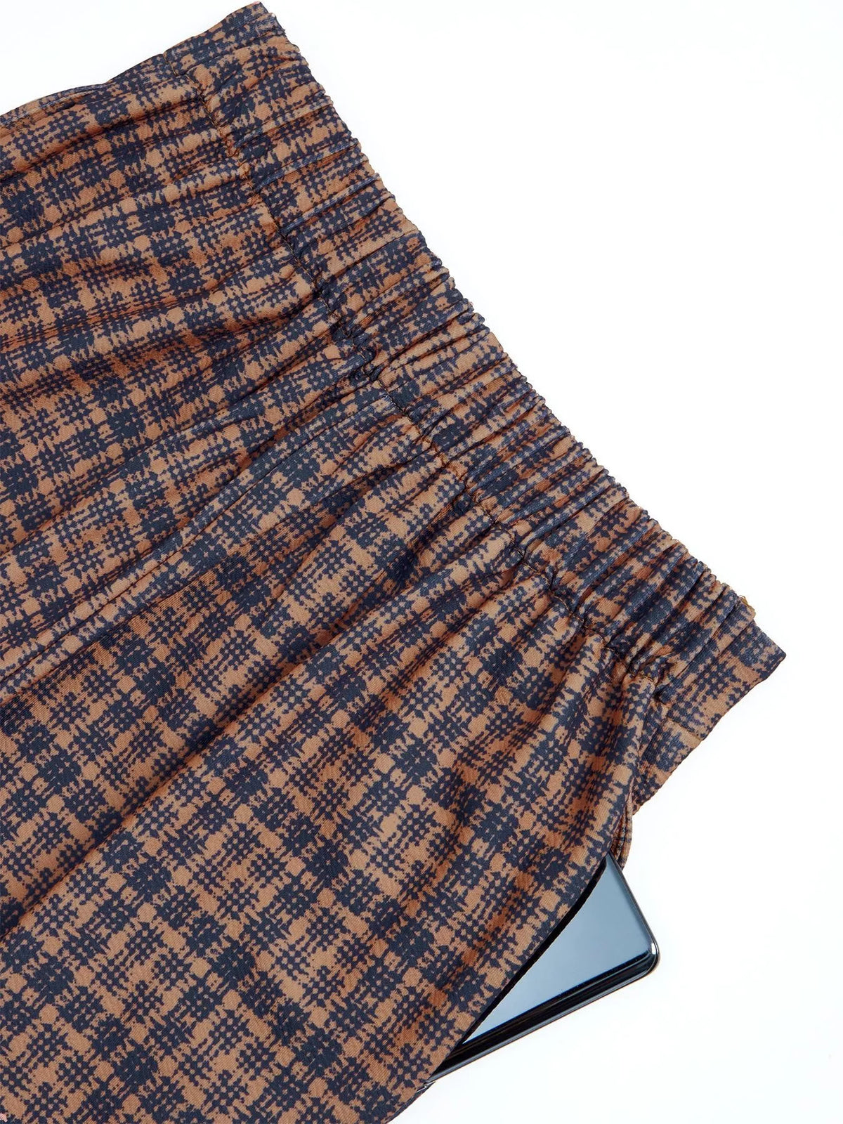 Plaid High-Waist Wide-Leg Pants