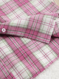 Plaid Long Sleeve Shirt and Pants Set