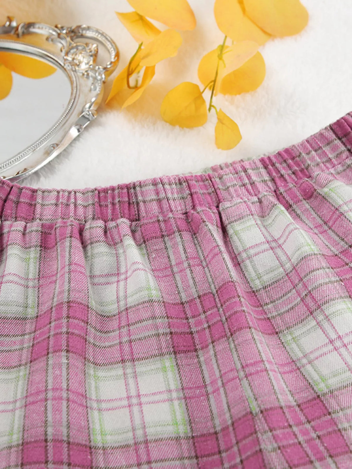 Plaid Long Sleeve Shirt and Pants Set