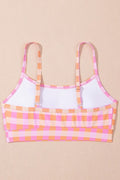Plaid High Waist Bikini Set