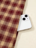 Plaid Print Ruffled Long Sleeve Patchwork Hem Mini Shirt Dress
