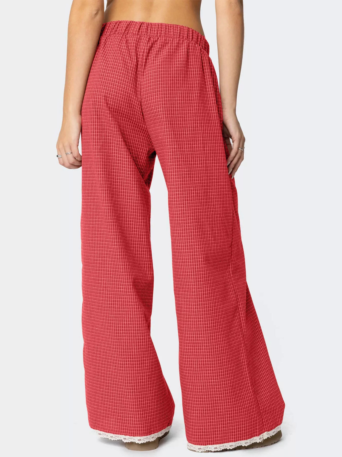 Plaid Wide-Leg Pants