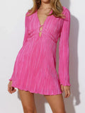 Cutout Flare Sleeve Mini Dress