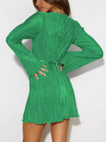 Cutout Flare Sleeve Mini Dress