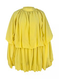Pleated Long Sleeve Top and Skirt Set
