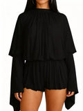Pleated Long Sleeve Top and Skirt Set