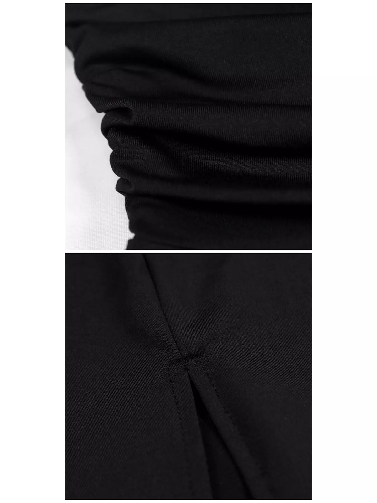 Sleeveless Plunge Ruched High-Slit Maxi Dress
