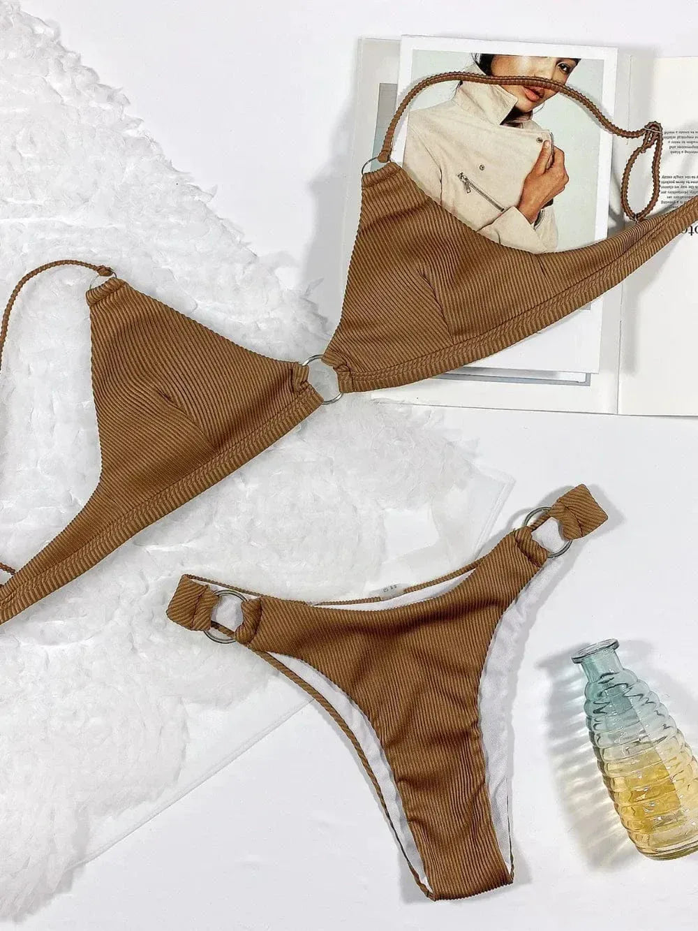 Plunge Neck Spaghetti Strap Bikini