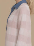 Plus Size Denim Collar Plaid Shirt Dress