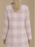 Plus Size Denim Collar Plaid Shirt Dress